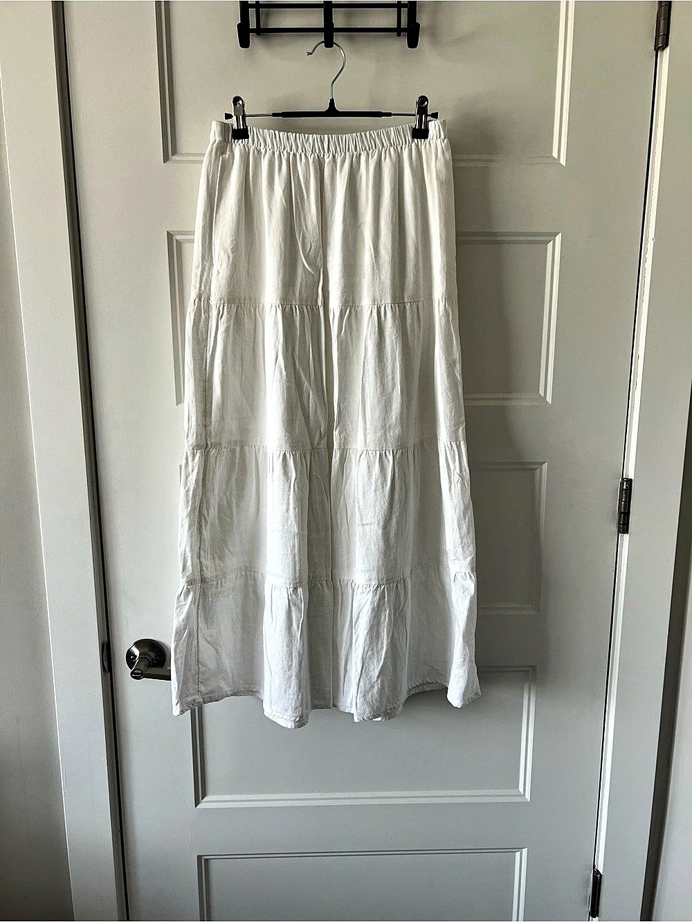 Hollister Tiered Maxi Skirt White Medium Like New